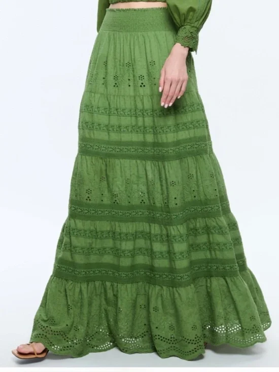 Alice + Olivia Tiered Maxi Skirt, 10, NWT - Picture 3 of 10